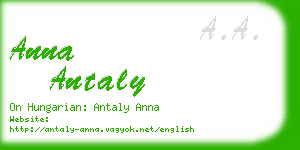 anna antaly business card